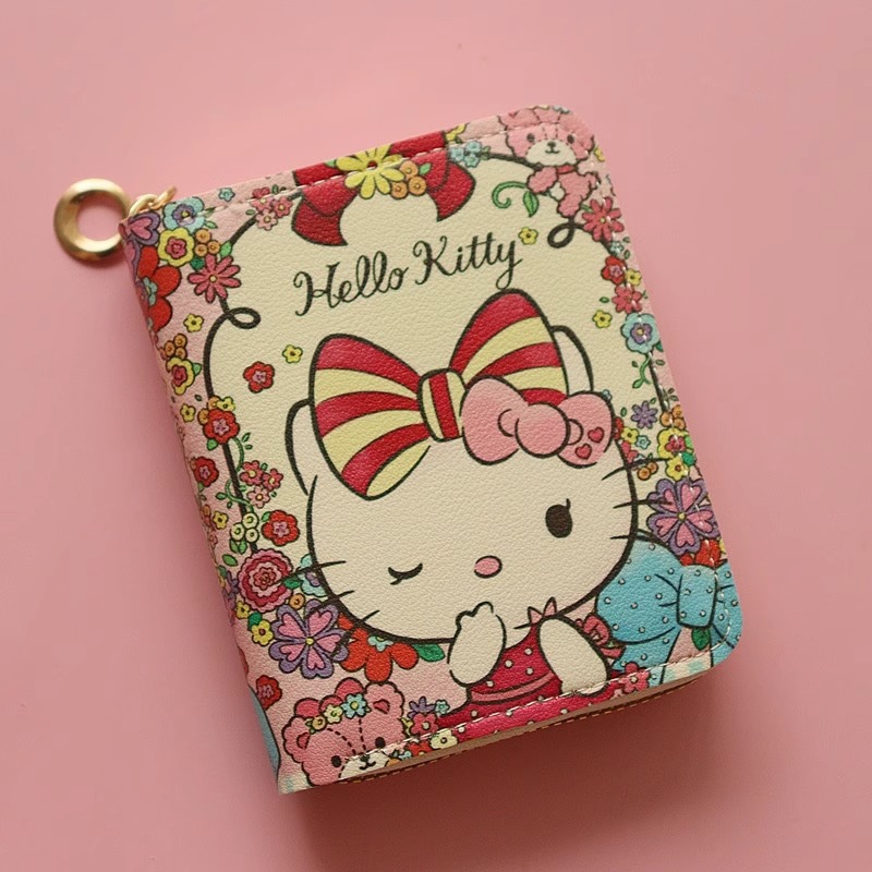 Bifold Leather Wallet - Sanrio Hello Kitty Cartoon Coin PU
