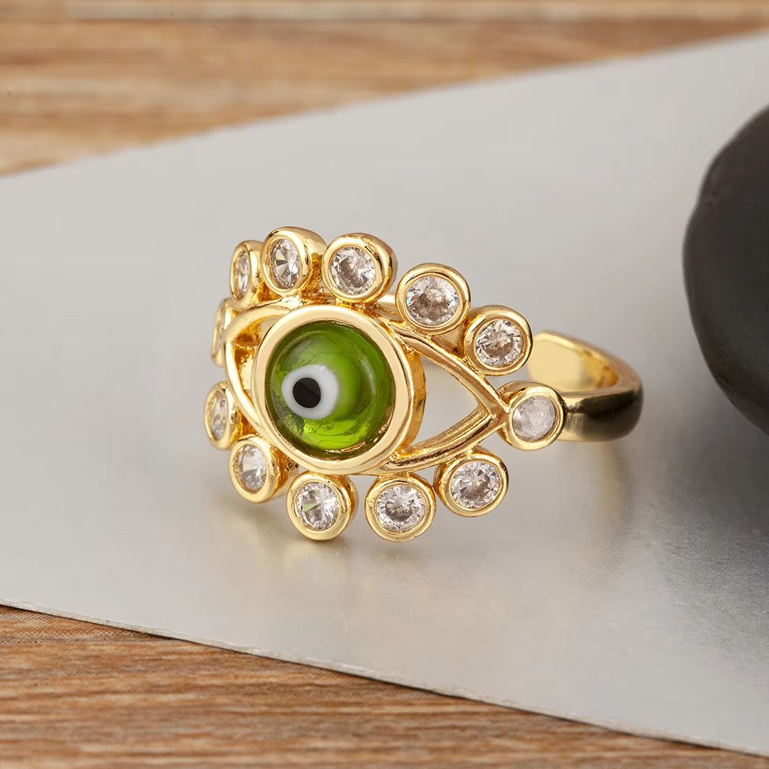 Men Accessories Evil Eye - Colorful Crystal Evil Eyes Ring 4