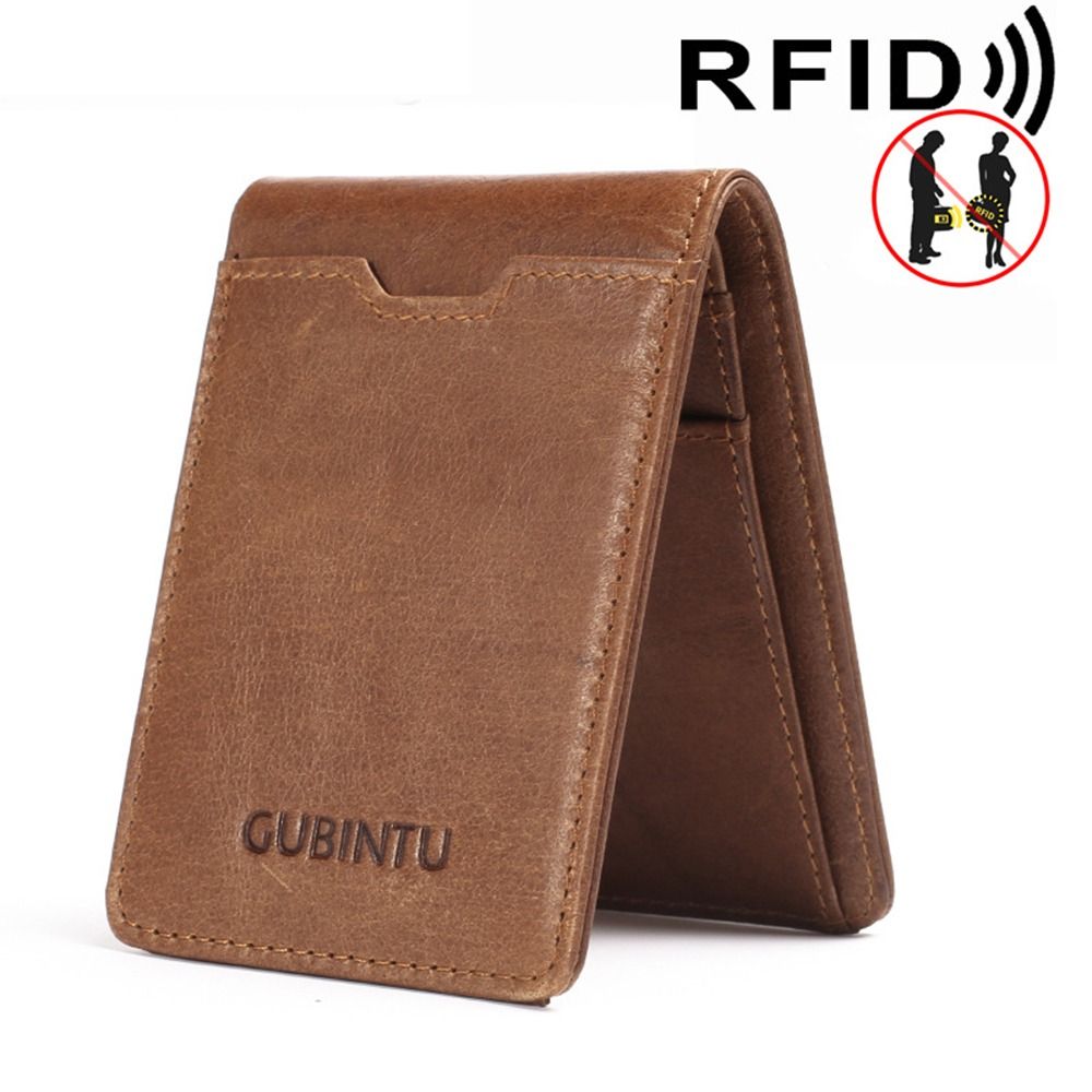 Bifold Leather Wallet - Minimalist Genuine Leather Mens Wallets Slim