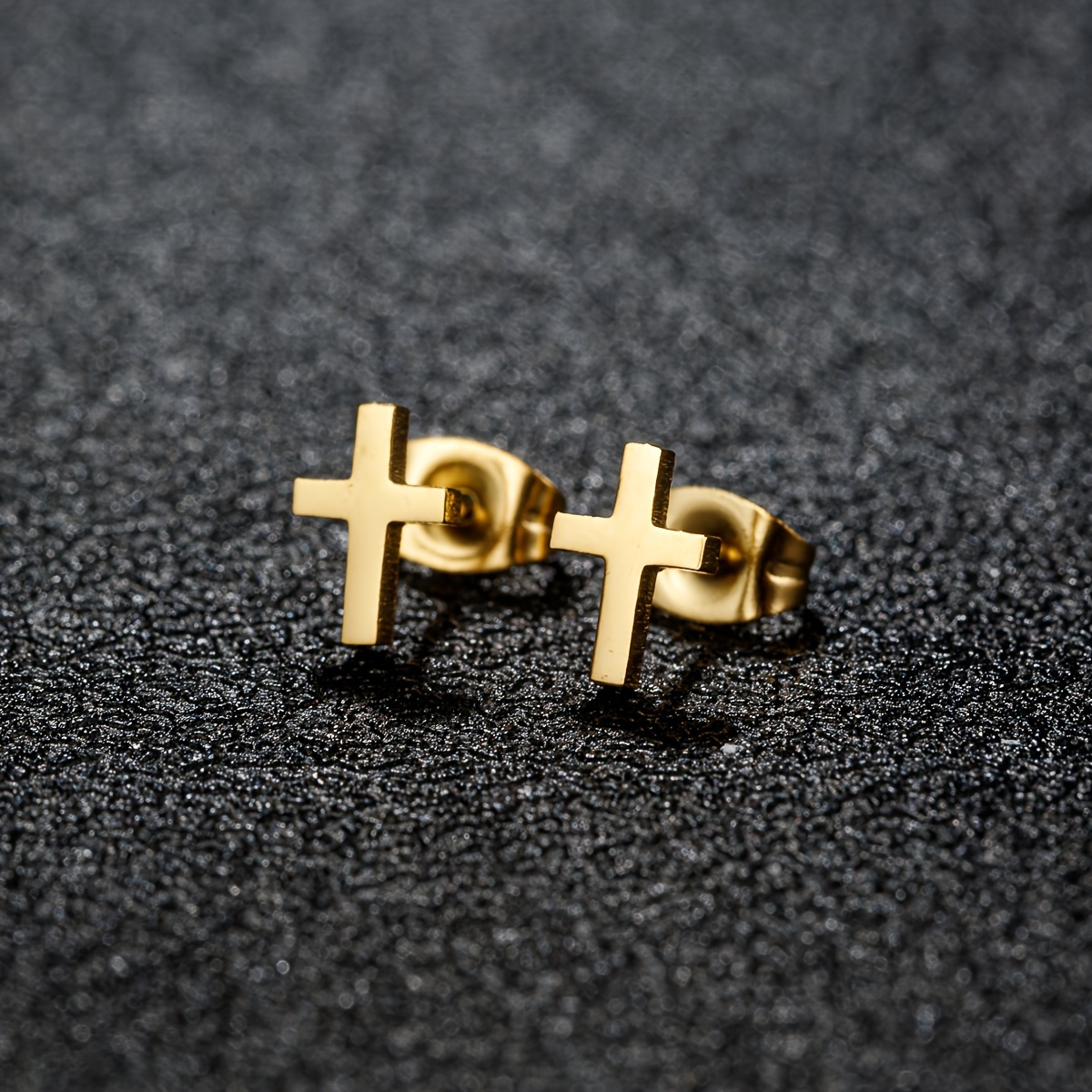 Men'S Minimalist Accessories - [Punk Cross Earrings] 1 Pair Punk