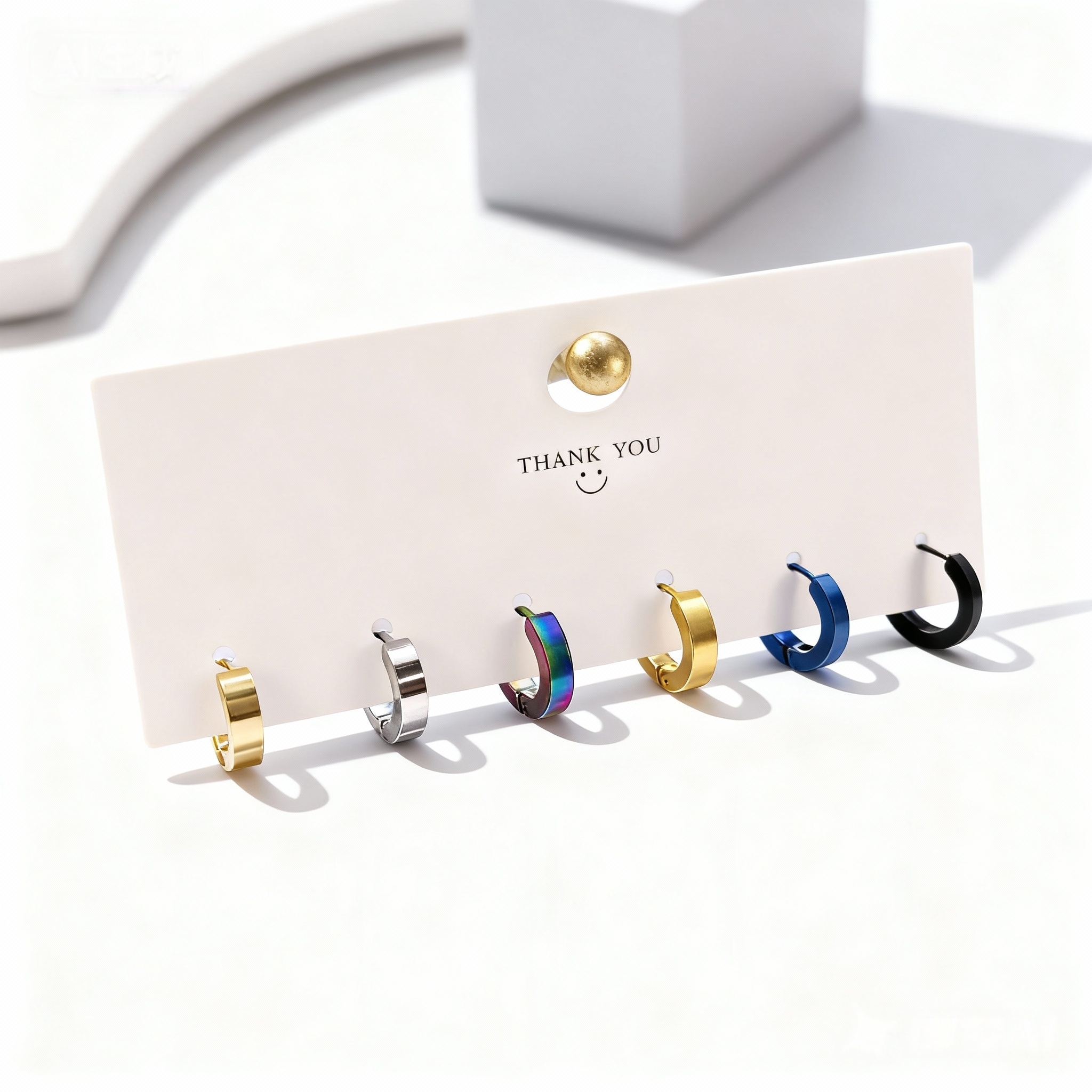 Men'S Minimalist Accessories - 3/5 Pairs Minimalist Stainless Steel Round