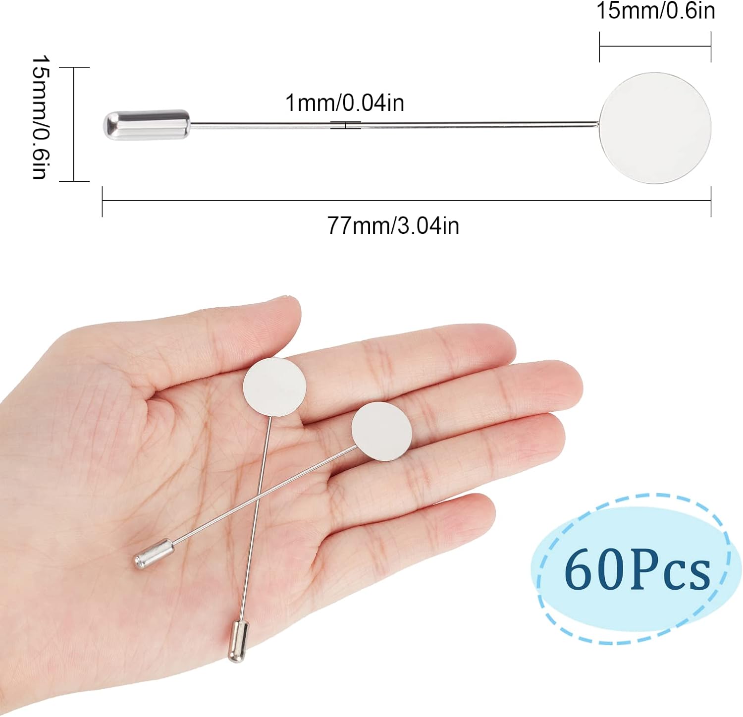 1 Box 60Pcs Round Tray Lapel P - Men'S Accessories Tray review and price