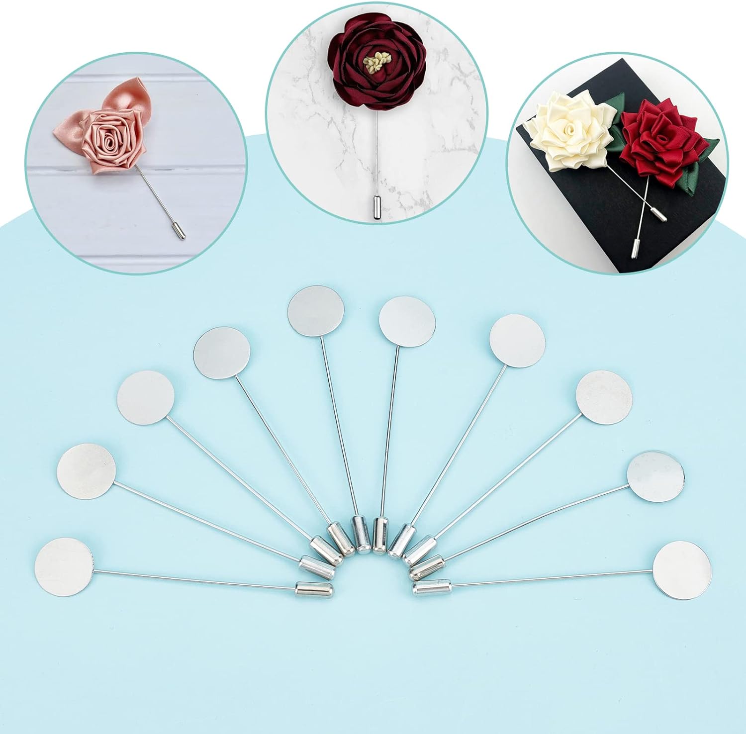 1 Box 60Pcs Round Tray Lapel P - Men'S Accessories Tray review and price