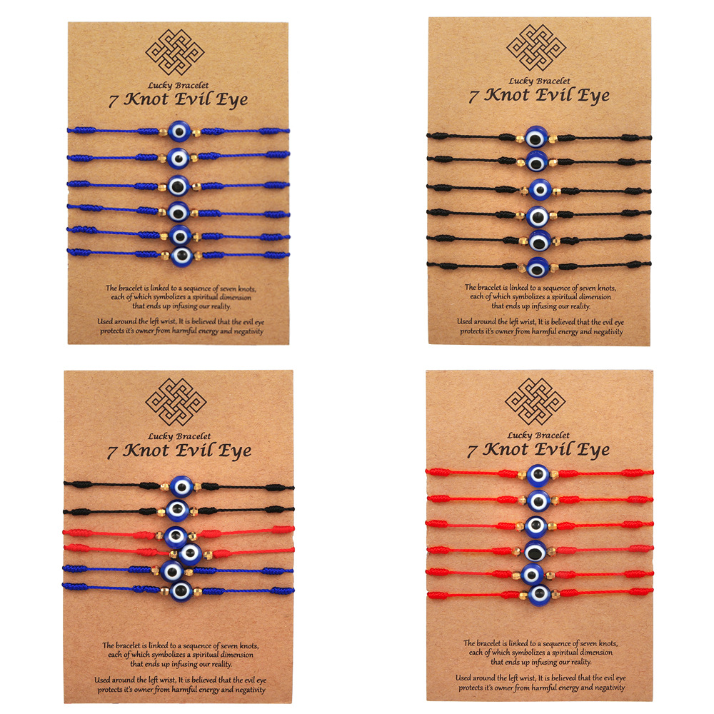 6Pcs Blue Evil Eye Bracelets S - Men Accessories Evil Eye review and price