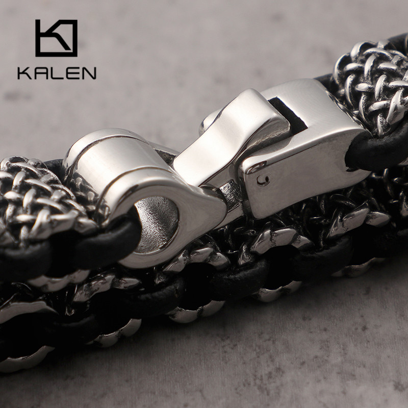 KALEN Vintage Black Leather Li - Men Accessories Bd review and price