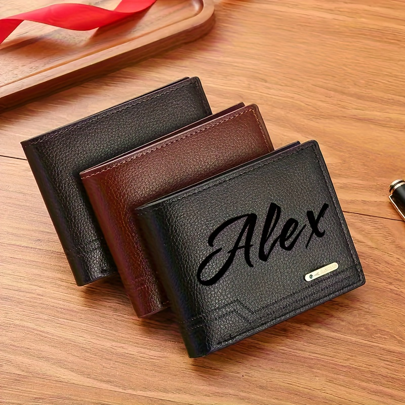 Customizable Text and Initials - Bifold Leather Wallet review and price