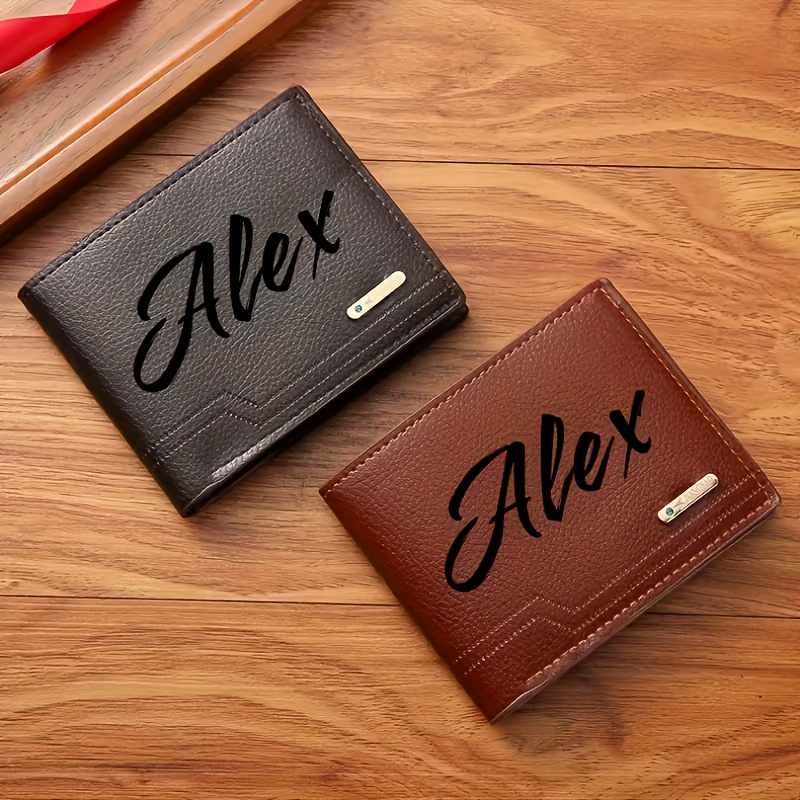 Customizable Text and Initials - Bifold Leather Wallet review and price