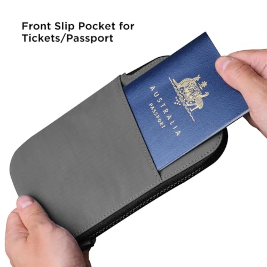 Zip Travel Wallet Axoflux 210D - Passport Wallet Rfid review and price