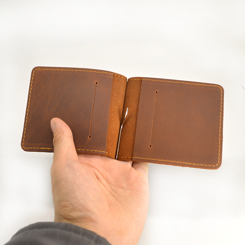 Handmade Genuine Leather Money - Bifold Leather Wallet review and price