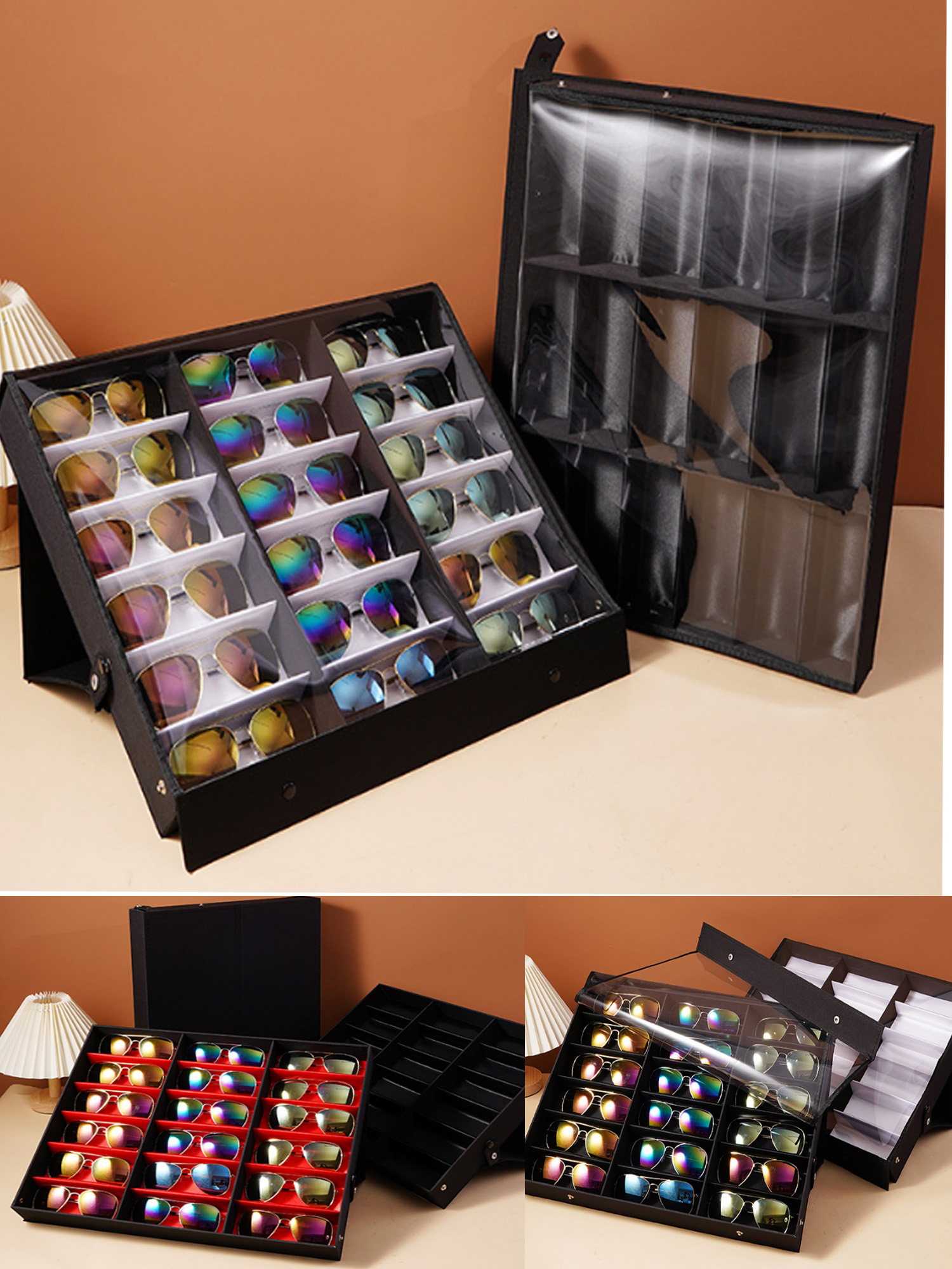 18 Slots /Grid Glasses Storage - Men'S Accessories Organizer Tray review and price