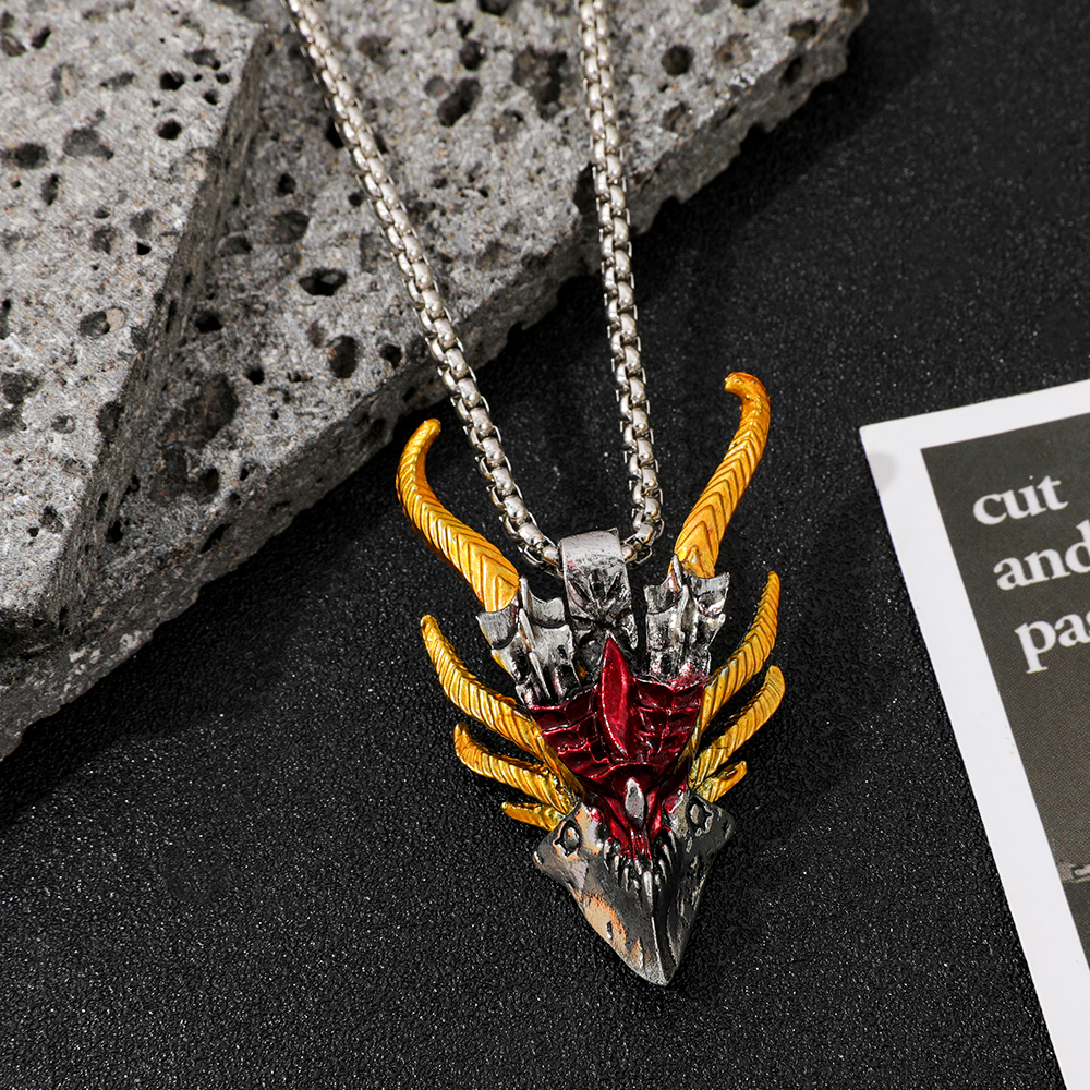 Retro Hip-Hop Evil Dragon Head - Men Accessories Jewelry review and price