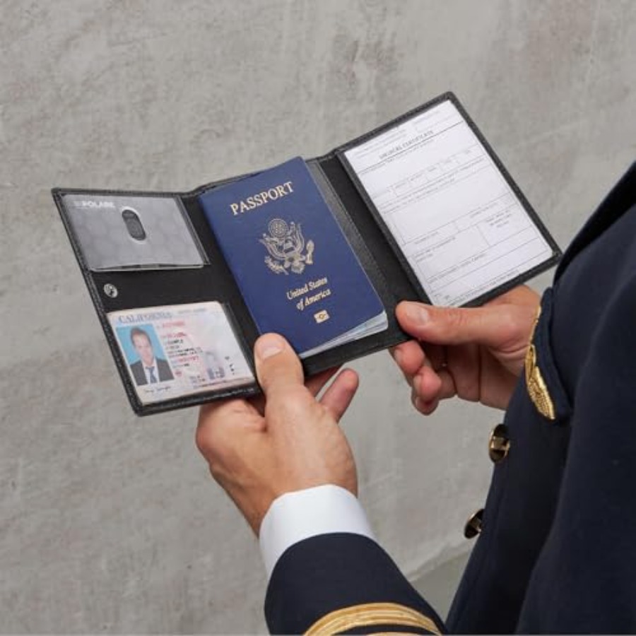 Polare Napa Leather Pilot Wall - Passport Wallet Rfid review and price