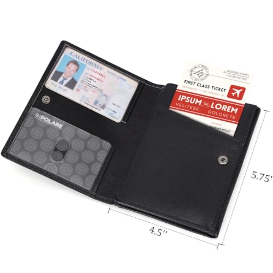 Polare Napa Leather Pilot Wall - Passport Wallet Rfid review and price