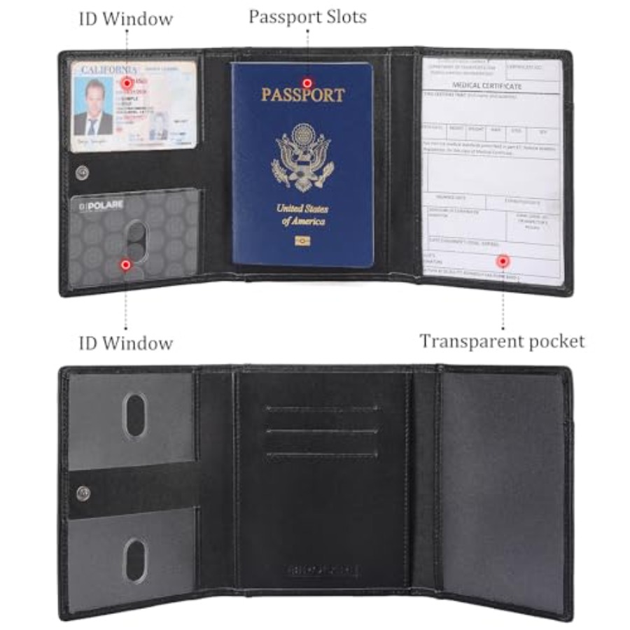 Polare Napa Leather Pilot Wall - Passport Wallet Rfid review and price