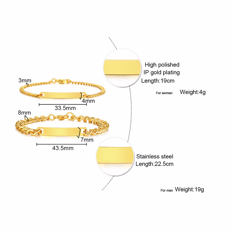 Plate Id Tag Bar Bracelet Cuba - Men Accessories Chain And Bracelet review and price