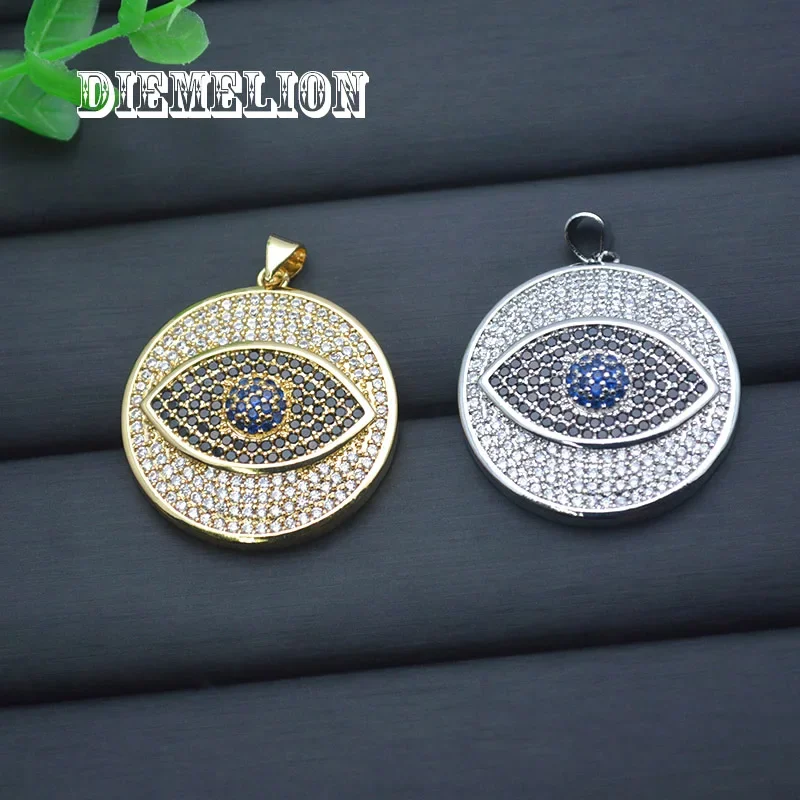 Big Round Full Cubic Zirconia  - Men Accessories Evil Eye review and price
