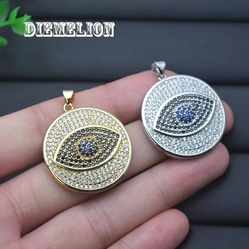 Big Round Full Cubic Zirconia  - Men Accessories Evil Eye review and price
