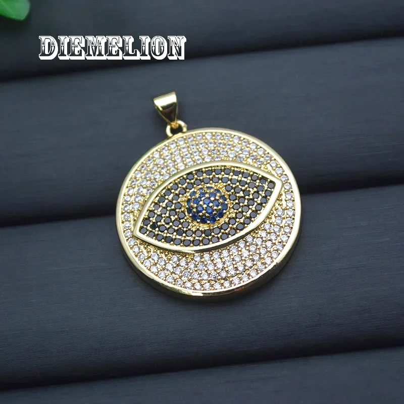 Big Round Full Cubic Zirconia  - Men Accessories Evil Eye review and price