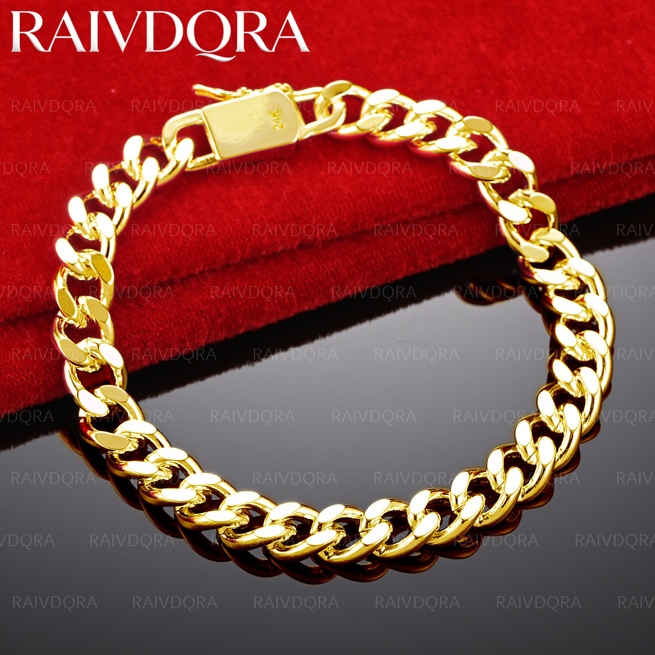18K Gold Plated 8mm Side Chain - Men Accessories Chain And Bracelet review and price
