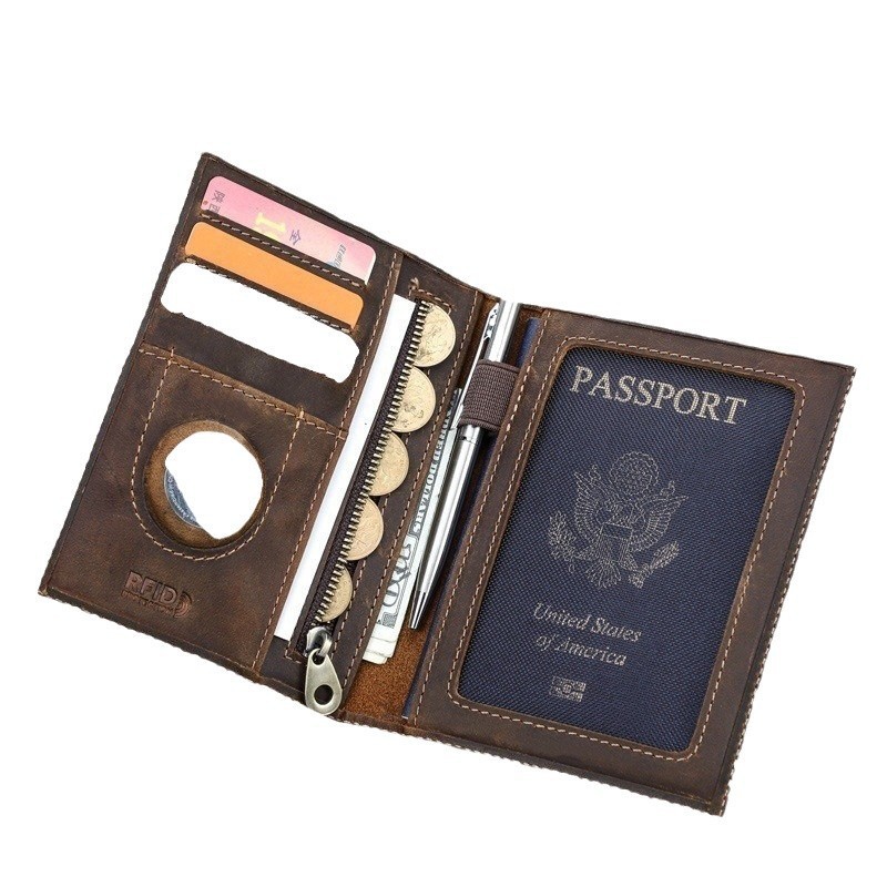 Custom Logo Genuine Leather Sl - Passport Wallet Rfid review and price