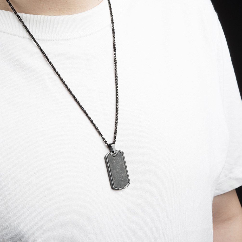 Carbon Fiber Pendant Stainless - Men Accessories List review and price